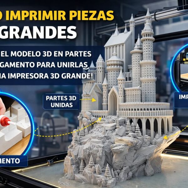 como imprimir piezas grandes en una impresora 3d