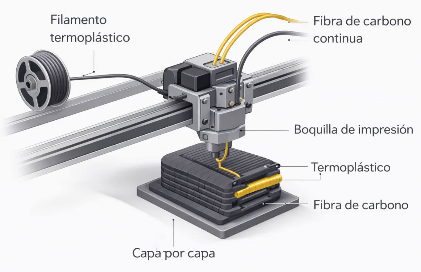 Anatomía de una running blade infantil mostrando las partes de una prótesis deportiva para niños amputados